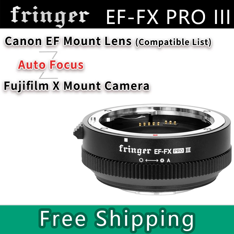 Fringer EF-FX PRO III Auto Focus Lens Adapter for Canon Sigma Tamron EF Mount Lens to Fujifilm X Camera XT5/XT4/XH2/XH2S/XT30II