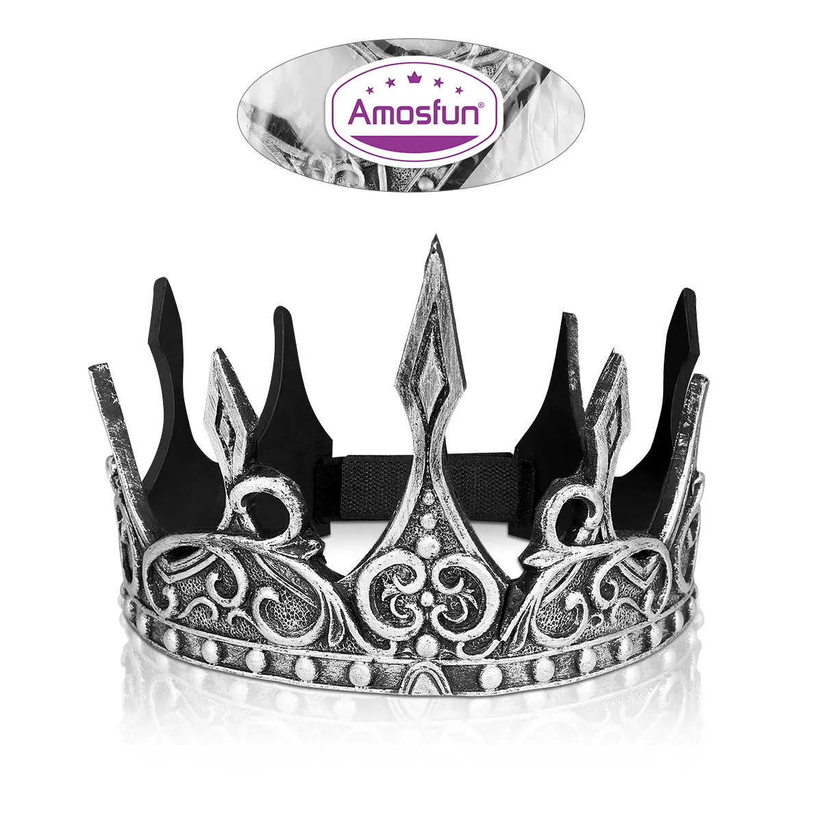 Cosplay Crown for Men King Party Costume Medieval Royal Accessory Gothic Birthday Decoration Event Wearable Crown Hat