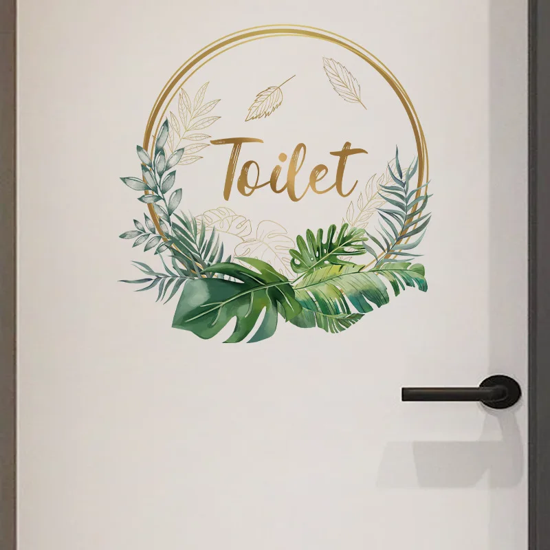 

Restroom Door Sign, Self-Adhesive Bathroom Sticker for Home & Business