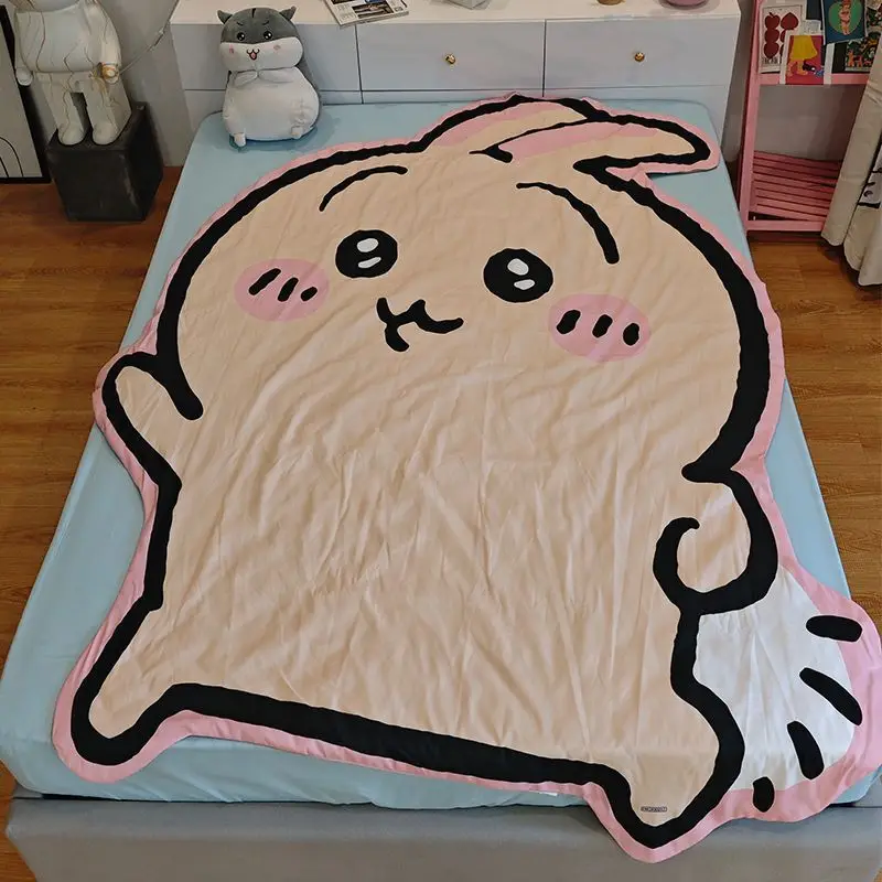 Dessin animé Anime Chiikawa mignon Usachi Hachiware été Cool couette, enfants étudiants sieste couette couverture de voiture tapis Festival cadeau