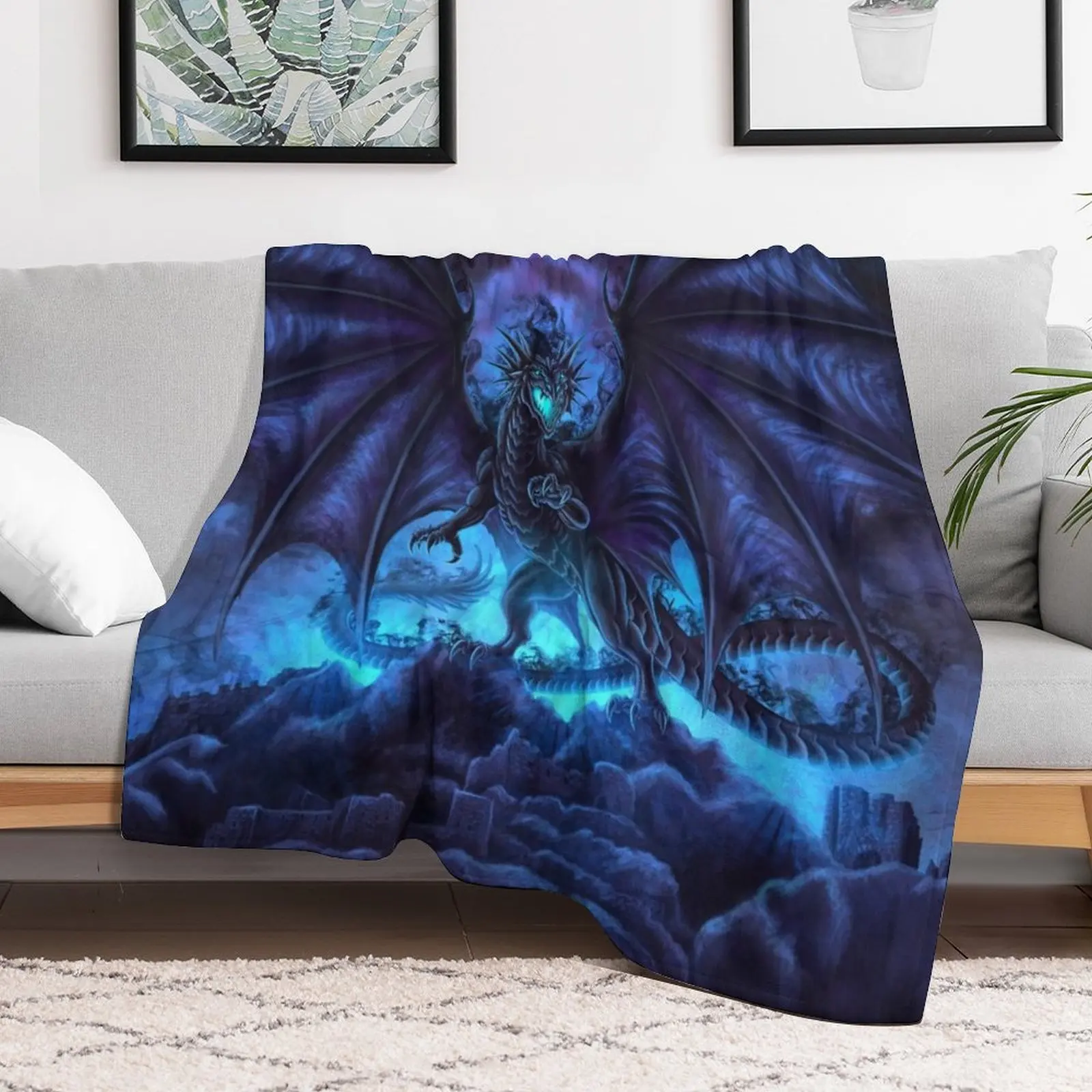 

Shadow Dragon Throw Blanket heavy to sleep Baby Flannel Summer Beddings Blankets