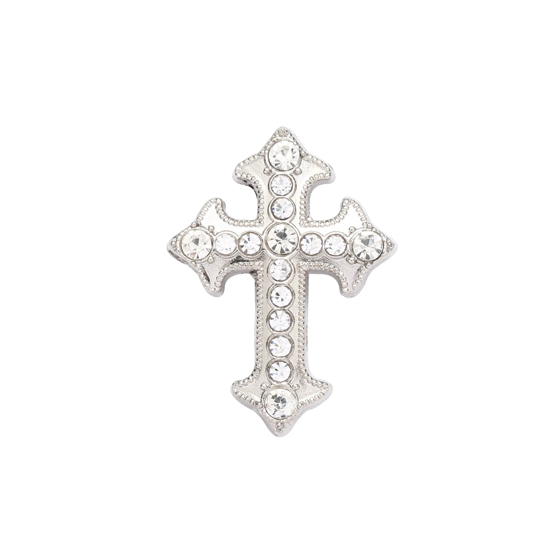12 stks/partijen Cross rhystone Metalen bloem Conchos witte strass decoratie Riem accessoires accessoires