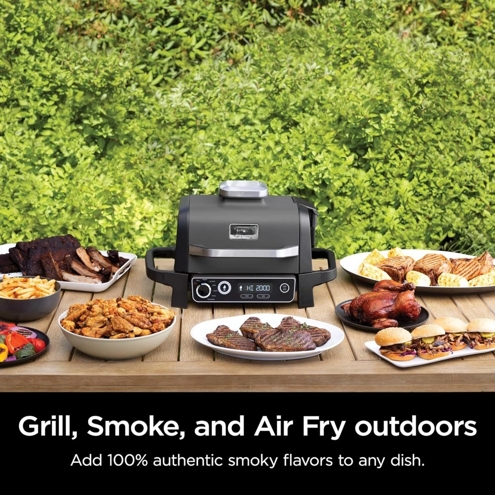 Imagem -02 - Grill Elétrico ao ar Livre Portátil & Smoker Churrasqueira Resistente às Intempéries Usa Woodfire Pellets Fumante