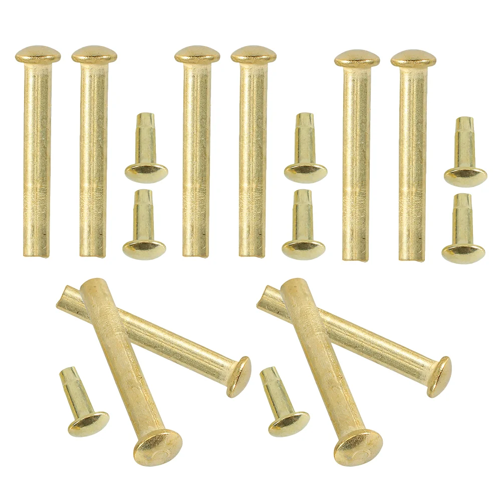 10 Sets Fan Nail Accessories Folding Shaft Rivets Metal Accessory Replacement Connector Hardware Golden Repair Fastener