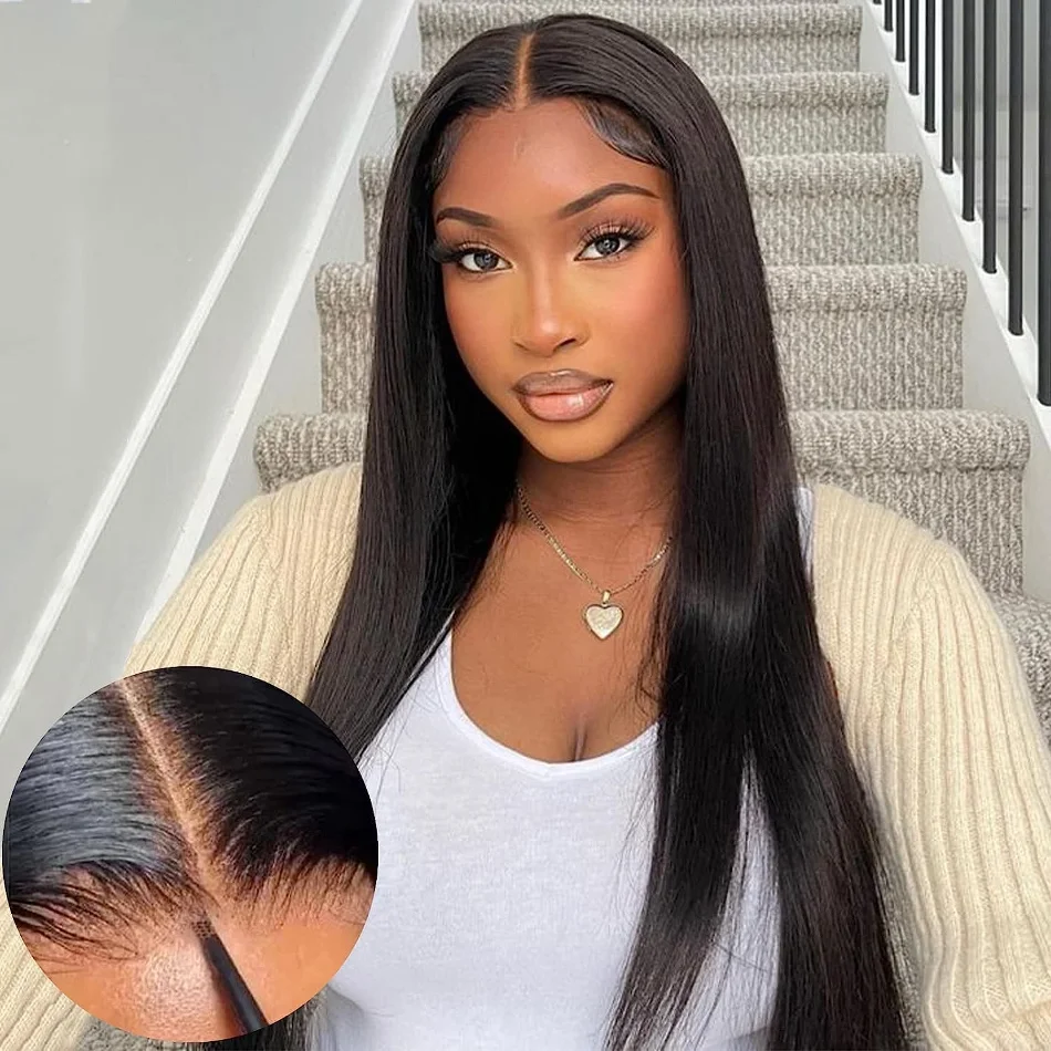 

4x4 Closure Lace Front Straight Wigs for Choice Pre Plucked 5x5 HD Lace Frontal Wig Long Glueless Wigs Human Hair Ready to Wear