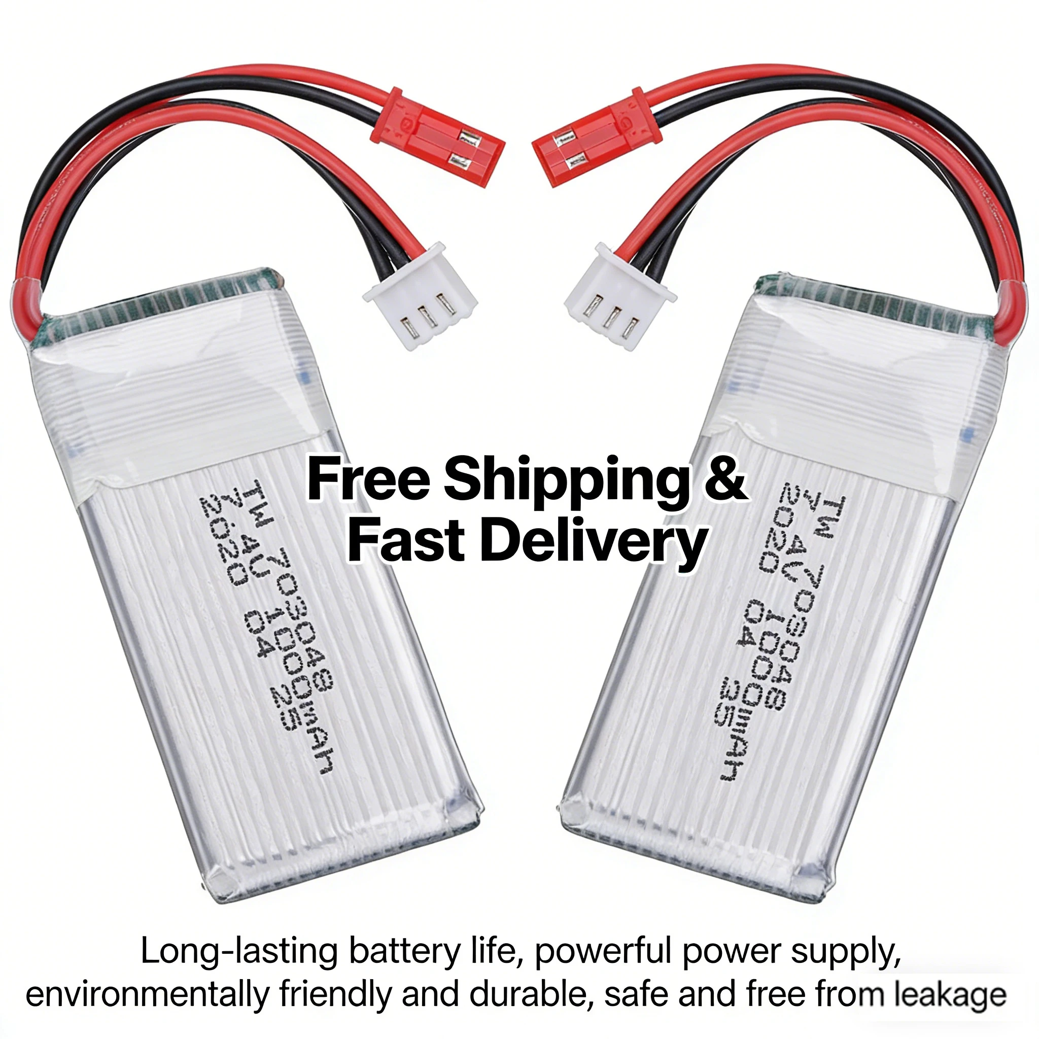 

7.4V 2S 1000mAh Lipo Battery 703048 Rechargeable Lithium Polymer for MJXRC X600 RC Drone Quadcopter Spare Parts 20C Discharge