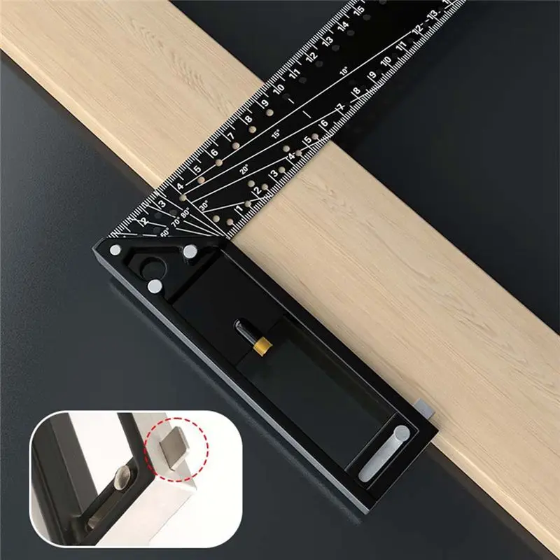 SEWS-45 °/90 ° Multifunctional Right Angle Ruler Carpentry High Precision Industrial Grade Position Marking Right Angle Ruler