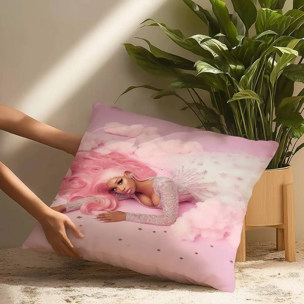 N-Nicki Minaj Pink F-Friday Pillow Case Dustproof Pillow Case, Invisible Zipper, Silky Short Plush Sofa Cushion Cover #4
