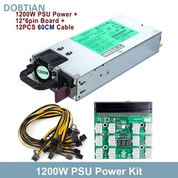 Tested DPS-1200FB A 1200W PSU Power Supply + HP Server Power Breakout Board + 50cm / 60cm 6pin to 8pin Cables DL580G5 Mining Set