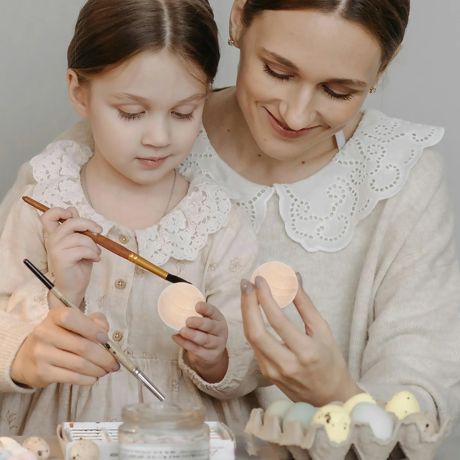 

10Pcs Natural Lotus Wood Mini Round Ball Beads Smooth Surface Simple Wooden Beads for Jewelry Making DIY Painting Craft