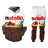 New Men/Womens Nutella Food Funny 3D Print Fashion Tracksuits Crewneck hoodie Hip Hop Sweatshirt and Pants + Hoodies