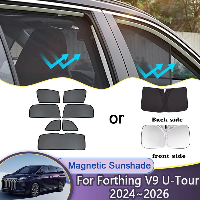 

Автомобильный сетчатый козырек для Forthing V9 U-Tour Xinghai V9 2024 2025 2026, солнцезащитный козырек, магнитные шторы для конфиденциальности, солнцезащитные козырьки, аксессуары