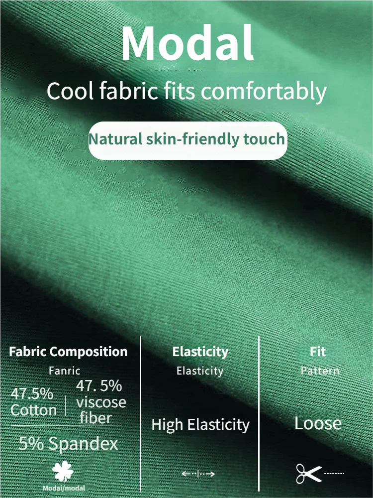Men's Plus-Size Summer Pajamas, Cool-Touch 5A Antibacterial Modal, Thin Loose Casual Style, Short-Sleeve Shorts Cardigan Loungewear Set 150kg