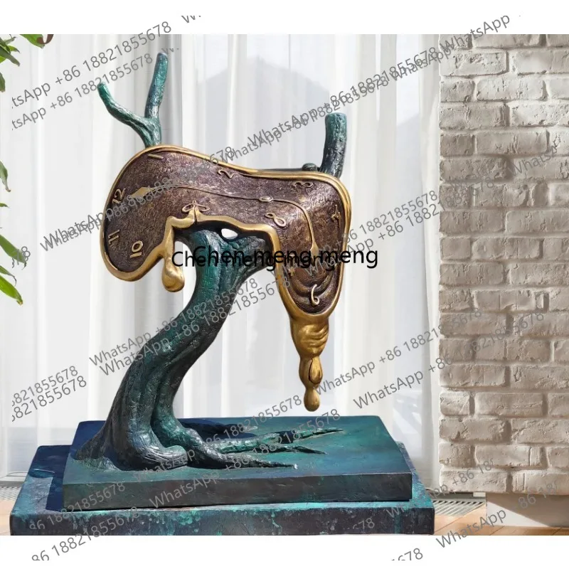 63cm The Profile of Time Bronze Sculpture by Salvador Dali Famous Dali Dance Of Time II Bronze Statue Home and Garden Decoration