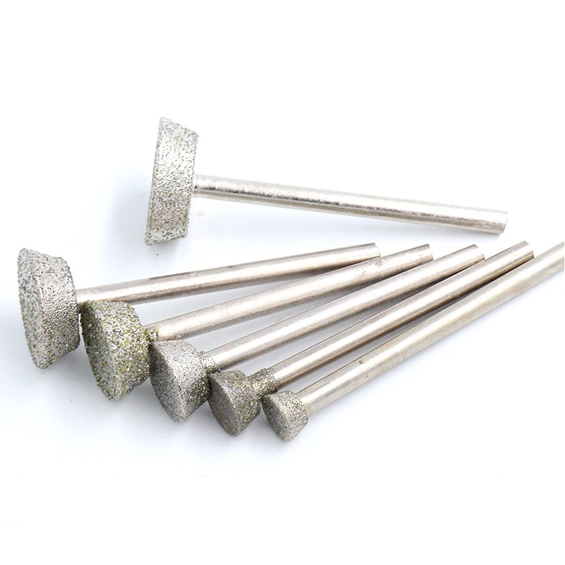 

Diamond Grinding Head Shank 2.35/3mm Inverted Trapezoid Polishing Engraving Bit for Jade Glass Carving Abrasive Rotary Tool