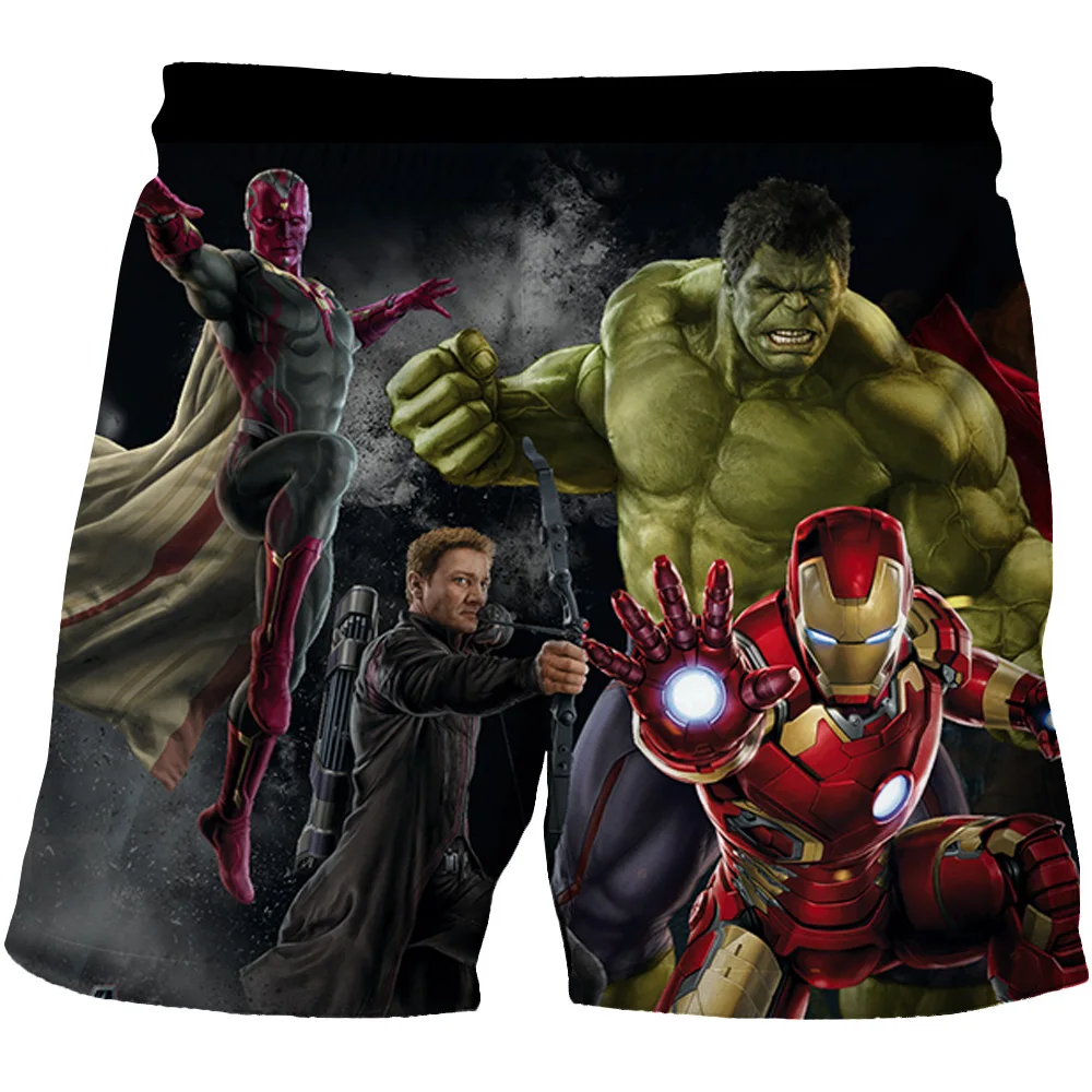 Disney1-14 Marvel Superhero Hulk Cartoon Children's Shorts Marvel Spider Man Boys' Shorts Boys'  Quick drying Summer Shorts