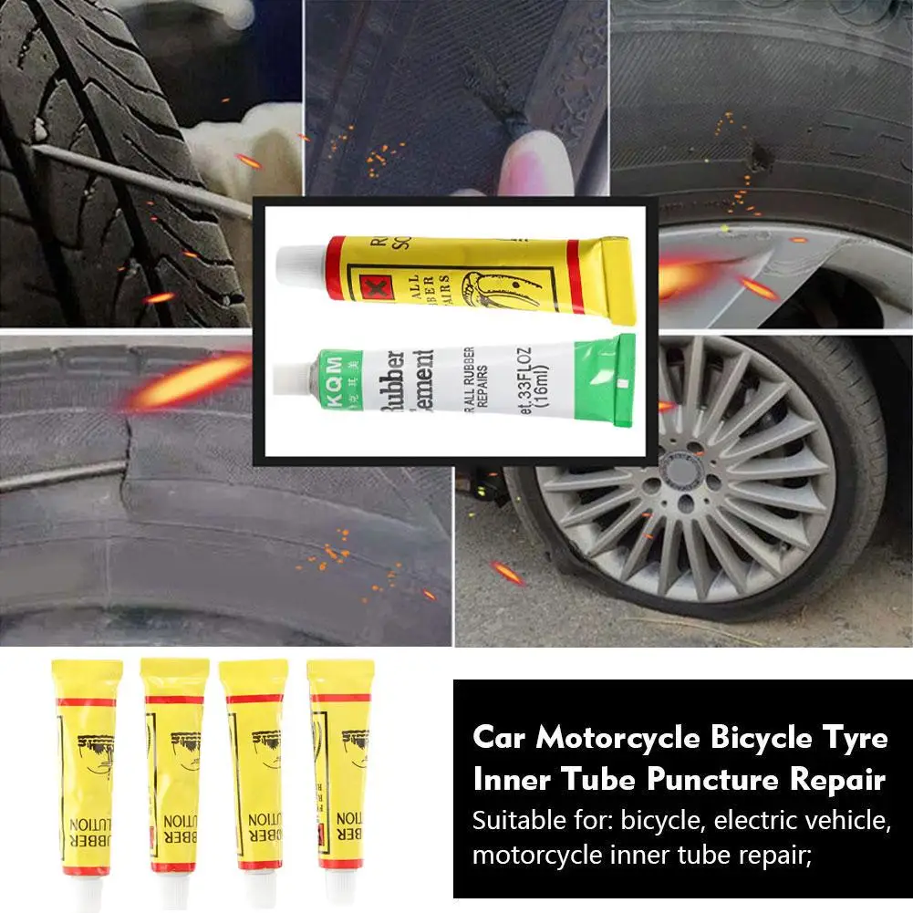 1-8pcs Car Motorcycle Bicycle Tire Repairing Glue Inner Tube Puncture Repair Glue Agent Emergency Portable Tyre Vulcanized Glue