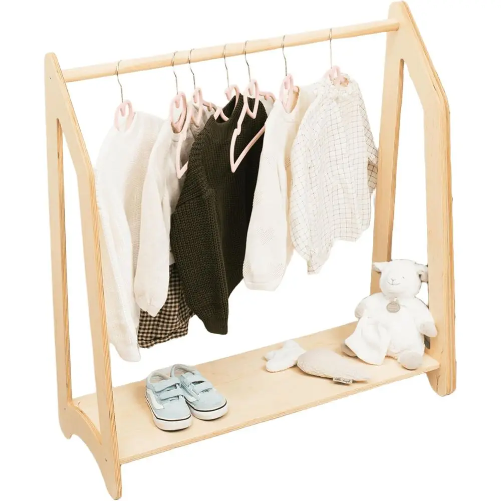 

Деревянная вешалка для одежды для детей - натуральное покрытие, хранение и демонстрация вещей для детских комнат