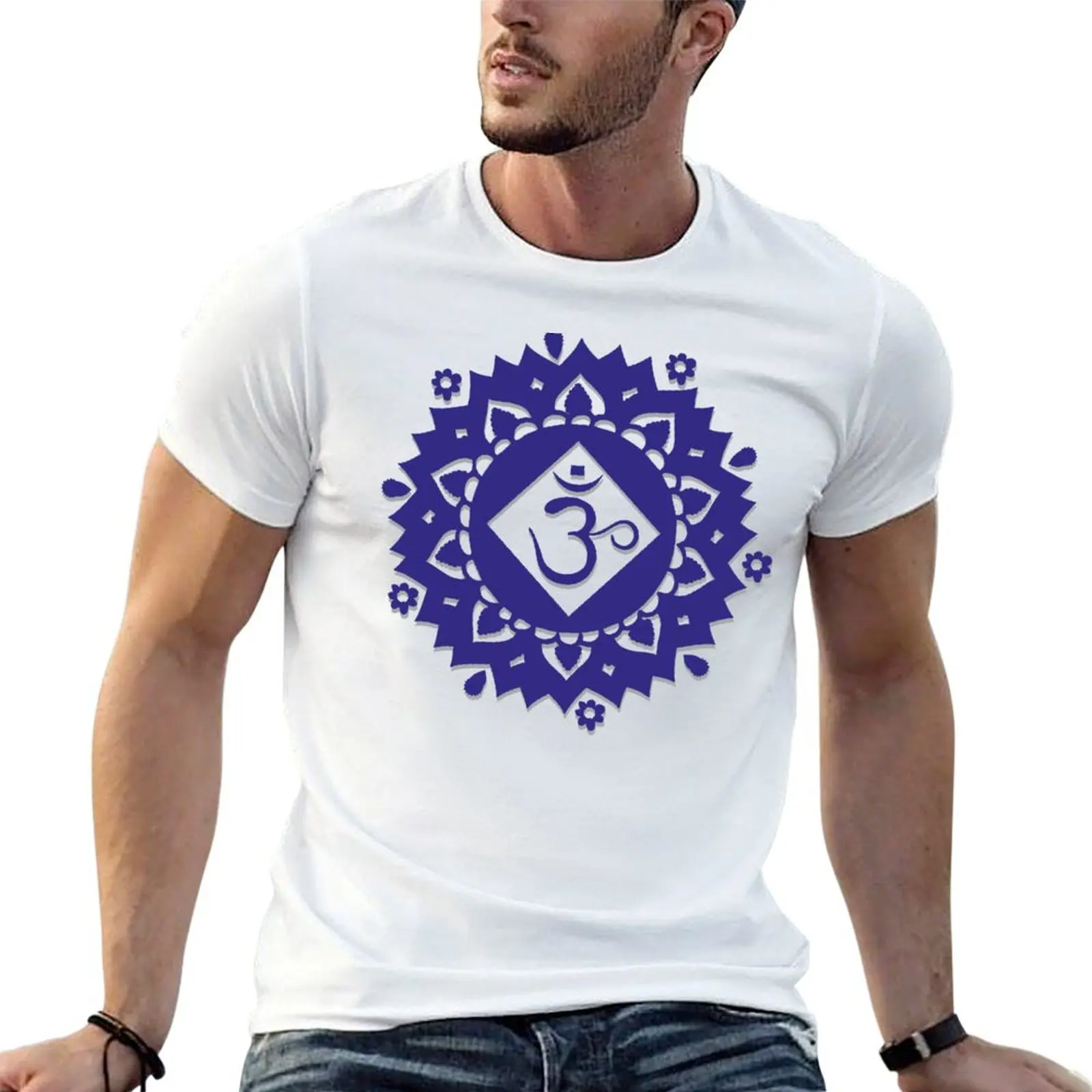 

print Symbol Chakra cotton t custom t man Sahasrara shirt shirt T-Shirt Floral