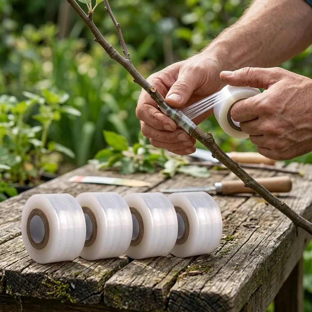 Stretchable Grafting Tape 480m Total 4 Packs for Fruit Tree Grafting Flower Binding Horticultural Propagation Tape