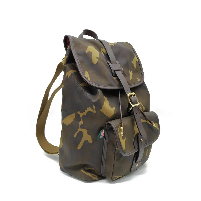 

New retro backpack student schoolbag camouflage oil wax waterproof canvas backpack men's casual mountaineering travel backpack