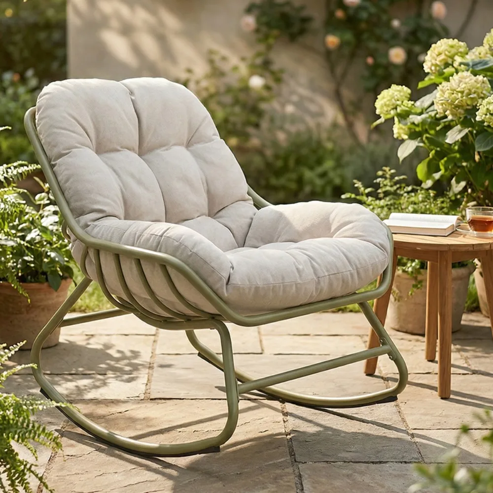 

Reclining chair rocking chair household balcony outdoor courtyard chair comfortable lazy sofa casual curved bottom