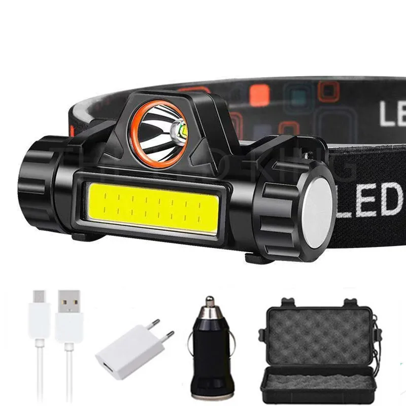 

Mini Rechargeable Powerful Headlamp Fishing Lamp Camping Waterproof Head Flashlight Hunting Hiking USB LED Work Headlamp