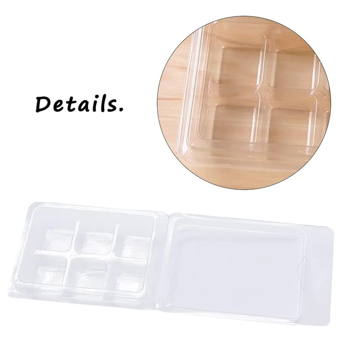 AA98 30個入り ワックスメルト容器 クラムシェル型 プラスチック製 透明 空 ワックスキャンドル メルトタルト包装容器