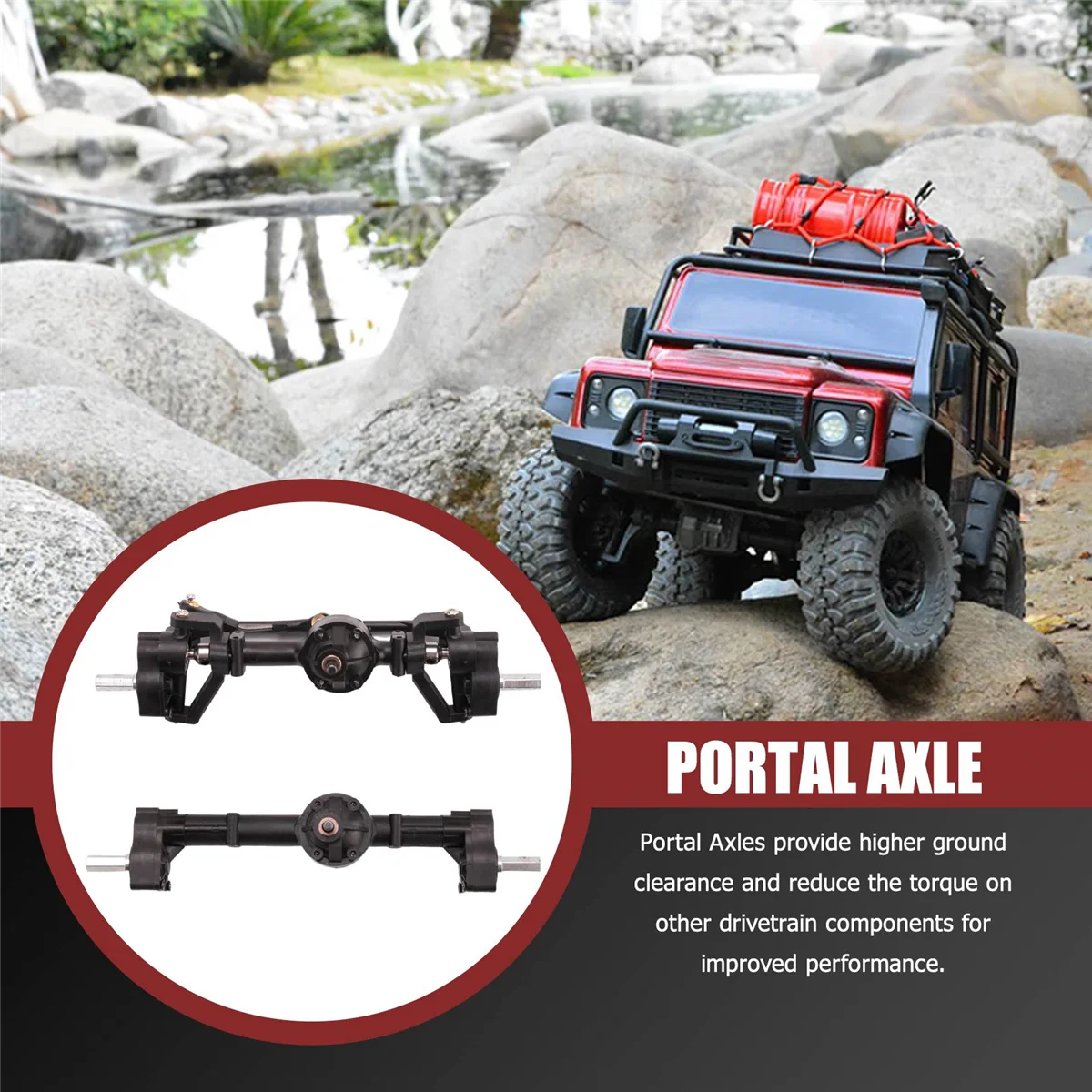 

ABMO 2Pcs Front and Rear Portal Axle for C14 C24 C24-1 C34 C44 B14 B24 1/16 RC Car Upgrade Parts