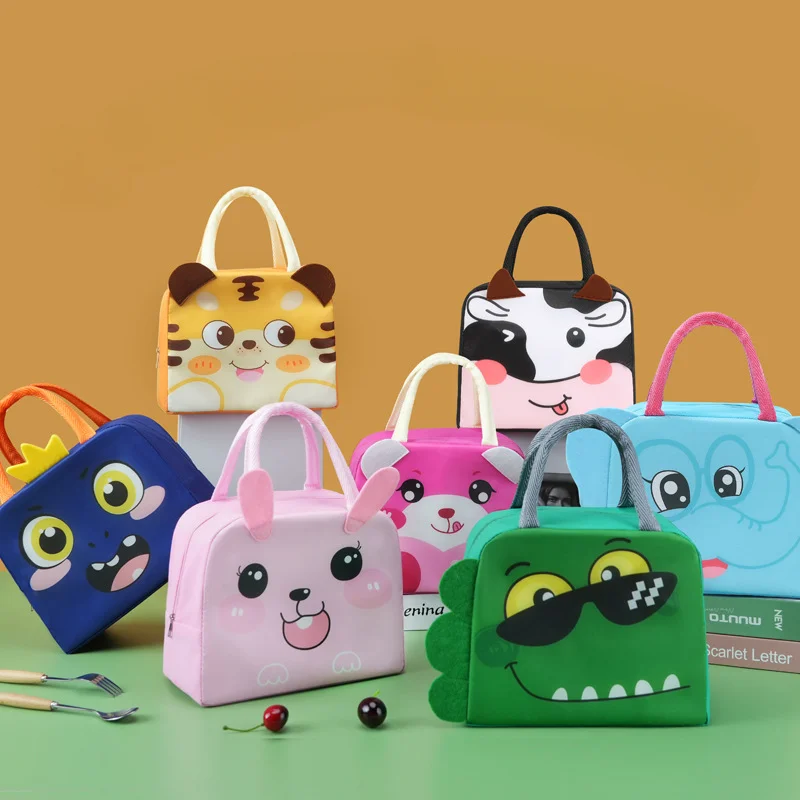 Cartoon-Bento-Taschen, süße Kinder, isolierte Lunchtasche für Frauen, tragbare Lunchbox-Tasche für Frauen, Picknick-Taschen, Servies Marina