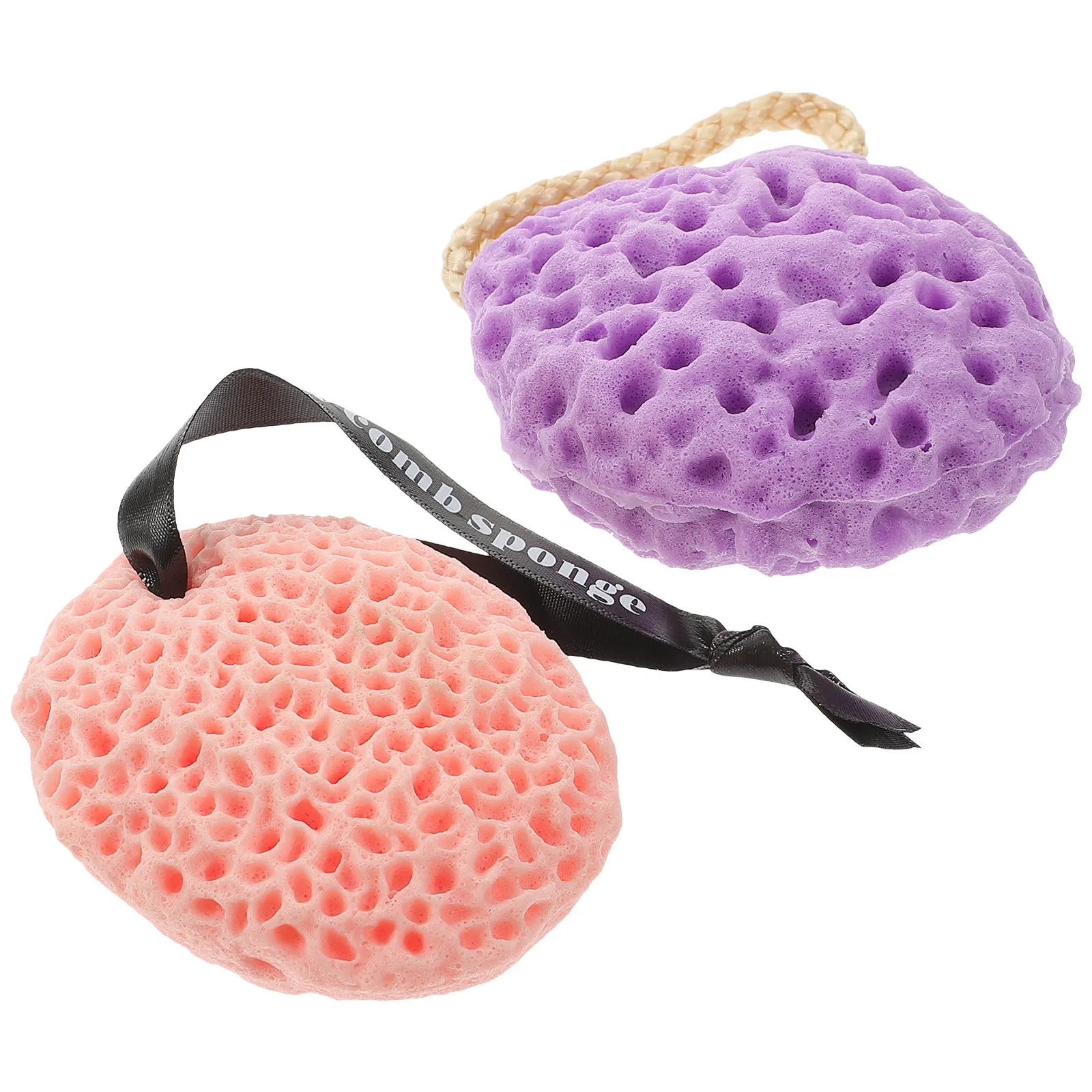 

2Pcs Sea Algae Sponge Bath Ball Honeycomb Body Scrubbing Sponges for Shower Deep Cleansing Face Cleaning Exfoliating