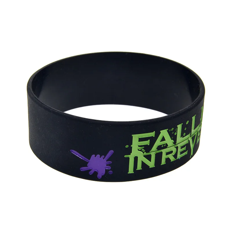 

25 Pcs Falling In Reverse Silicone Rubber Wristband One Inch Wide Bracelet for Music Concert