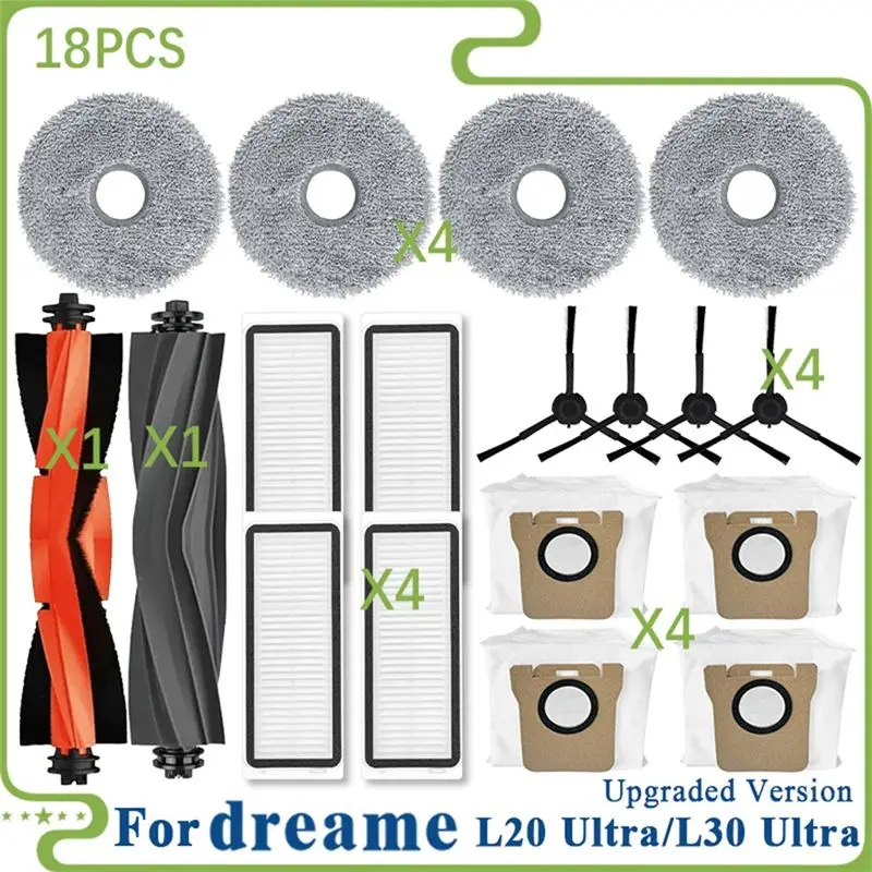 Pièces détachées pour Dreame L20 Ultra/L20 Ultra Complete RLX41CE / L30 Ultra : brosse principale, brosse latérale, filtre HEPA,