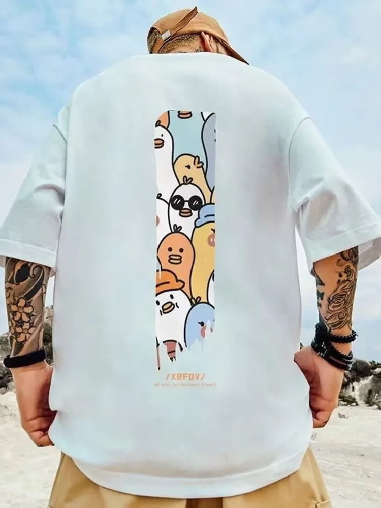 Camiseta holgada informal de manga corta para hombre, Top de algodón de media manga con estampado, talla grande 8XL, estilo Hip Hop, novedad de