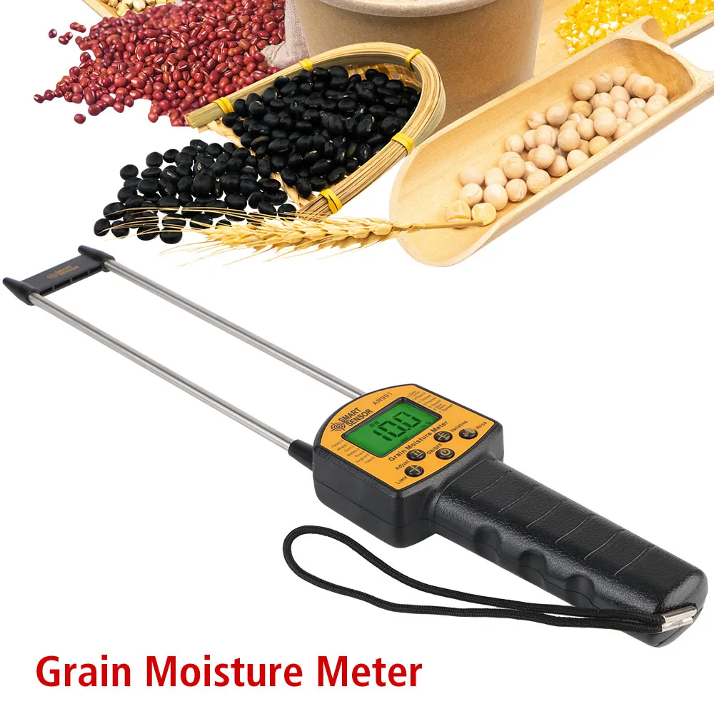 

Smart Sensor for Corn Wheat Rice Bean Humidity Tester Grain Moisture Meter LCD Display Hygrometer Digital with Measuring Probe