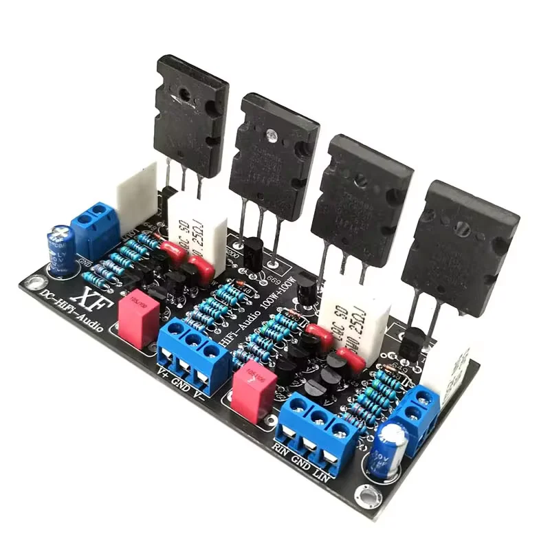 New Low Voltage Version DC 10 - 60V 2SC5200+2SA1943 5200 + 1943 100W + 100W Stereo Tube HIFI Audio Power Amplifier Board