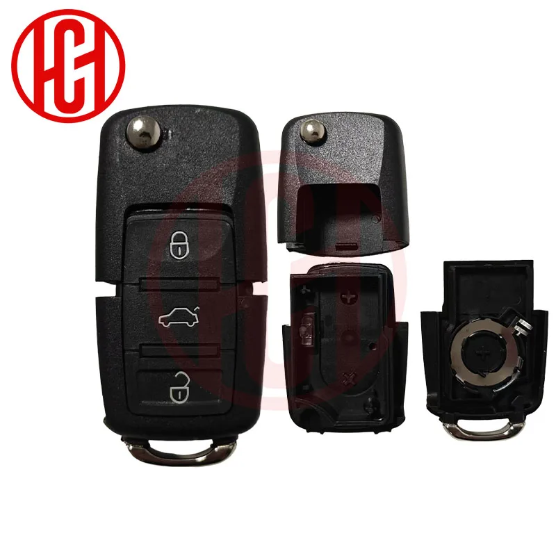 2/3-Tasten Modifizierter Upgrade-Klappschlüssel-Ersatz für VW B5 POLO GOLF Bora Touran Passat DIY Schlüssel-Fernbedienungsgehäuse ohne Logo