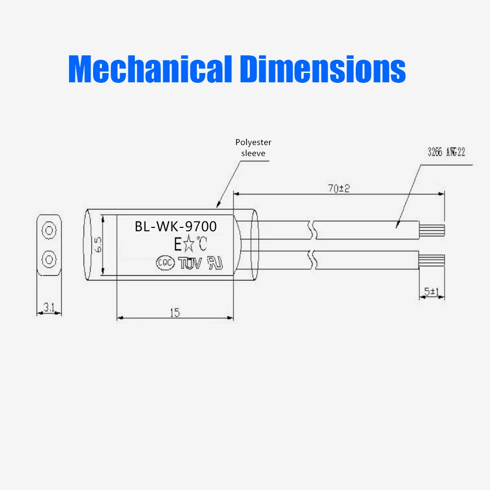 50 PZ Bimetallico Protezione Termica Ad Corrente Ad Alta Interruttore di Controllo della Temperatura KH Termostato In Ceramica BL-WK-9700-E