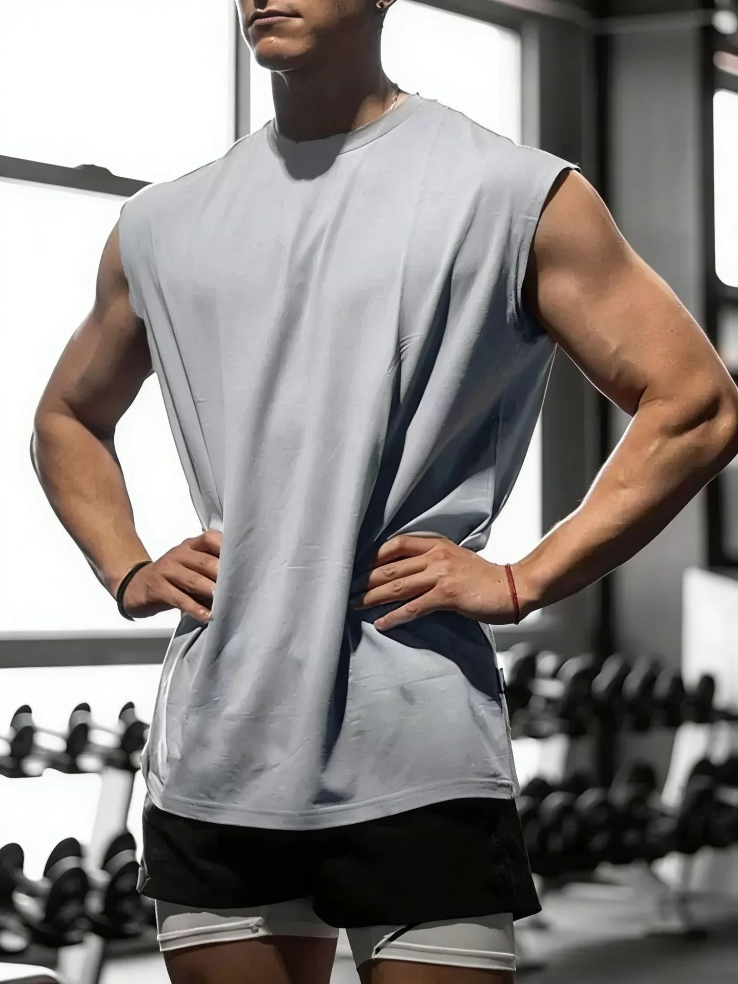 Mannen Bodybuilding Tank Tops Gym Workout Fitness Mouwloos Shirt Running Kleding Stringer Singlet Zomer Toevallige Vest
