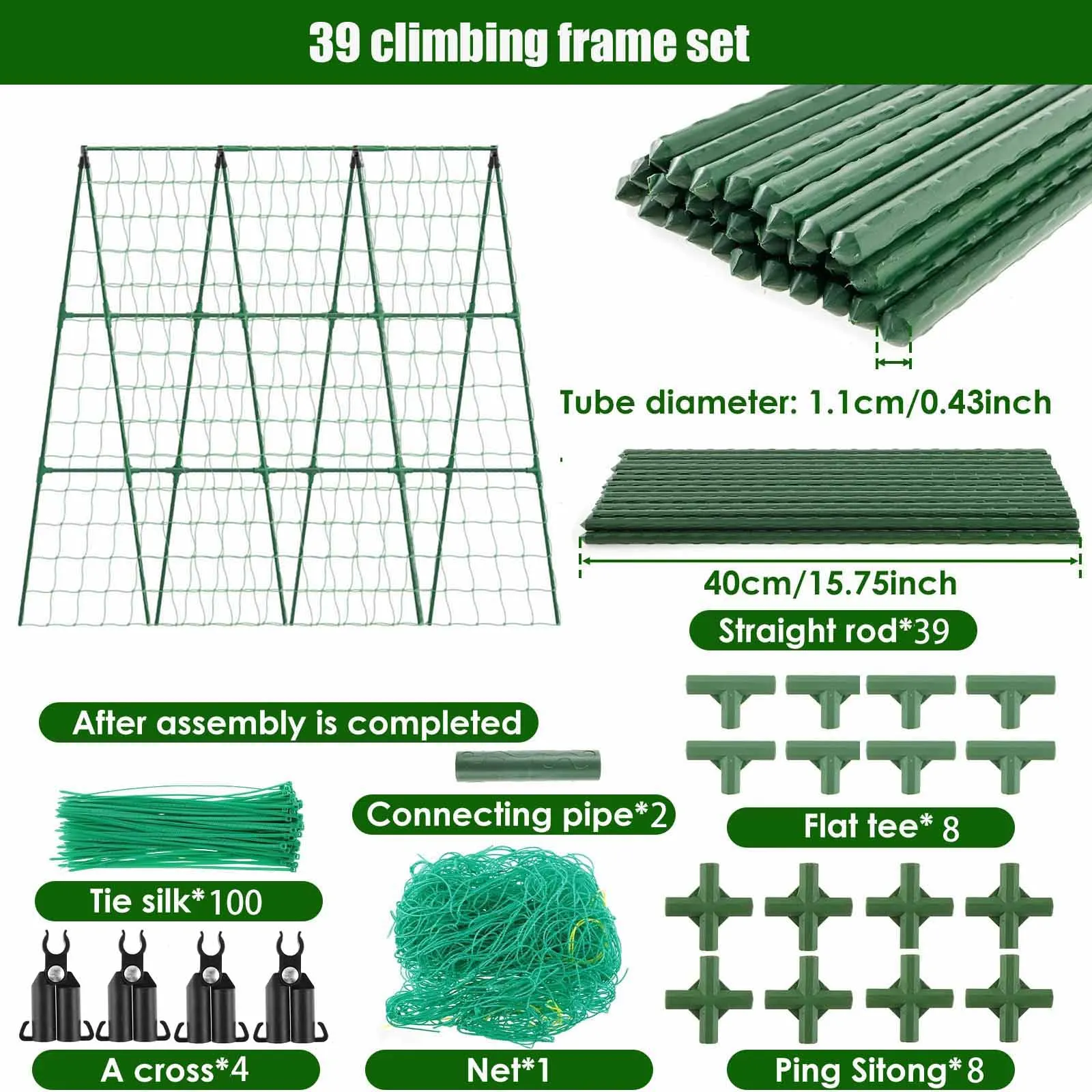 Pop Vegetable Plant Climbing Frame Kit Grow Supports Fit Climbing Rustproof Vine Cucumber Trellis Tomatoes Grapes XS63-42-FRO