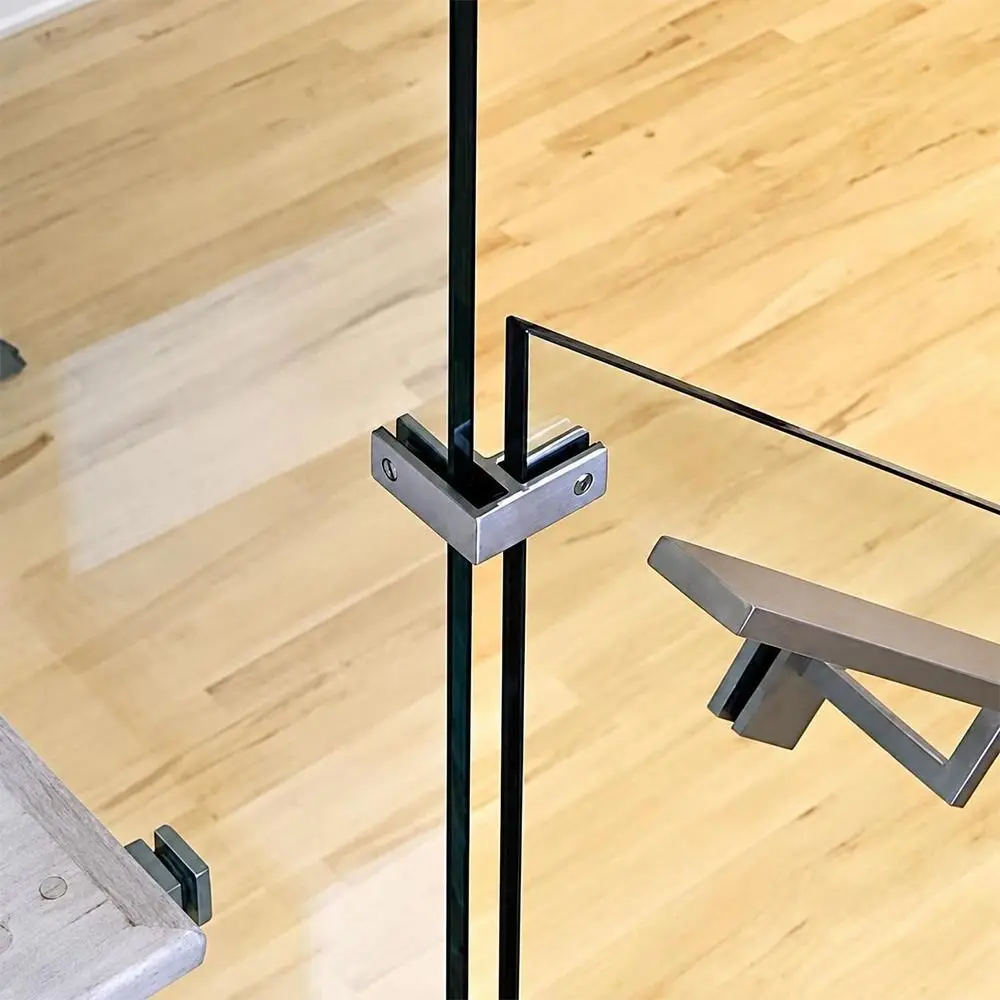 Stainless Steel Glass Clamp Bracket Satin Finish 90 Degree Stainless Steel Glass Clamp 180 Degree Heavy Duty Glass Clamp Clip