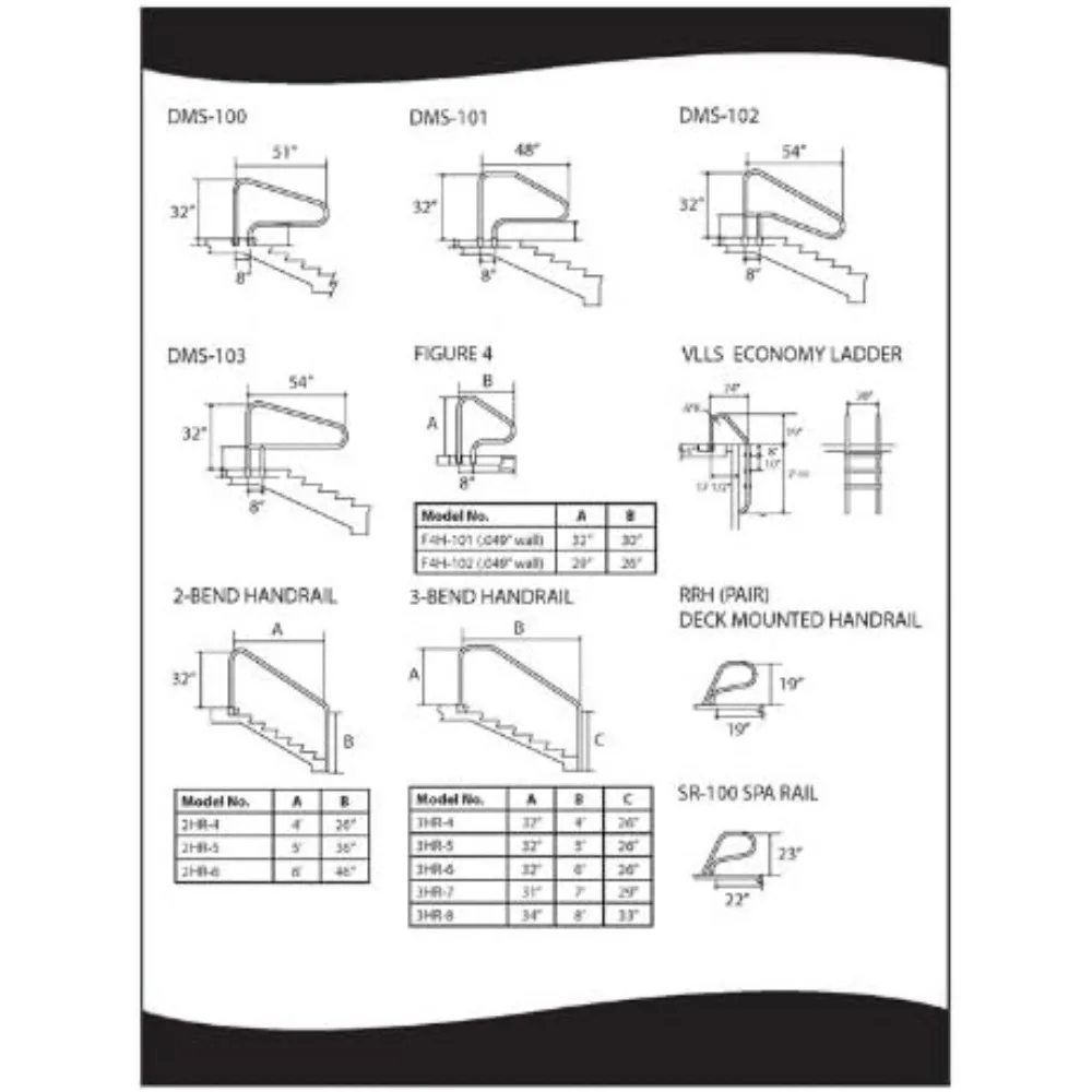 S.R. Smith VLLS-103E 3-Step Economy with Plastic Steps Pool Ladder, Stainless Steel
