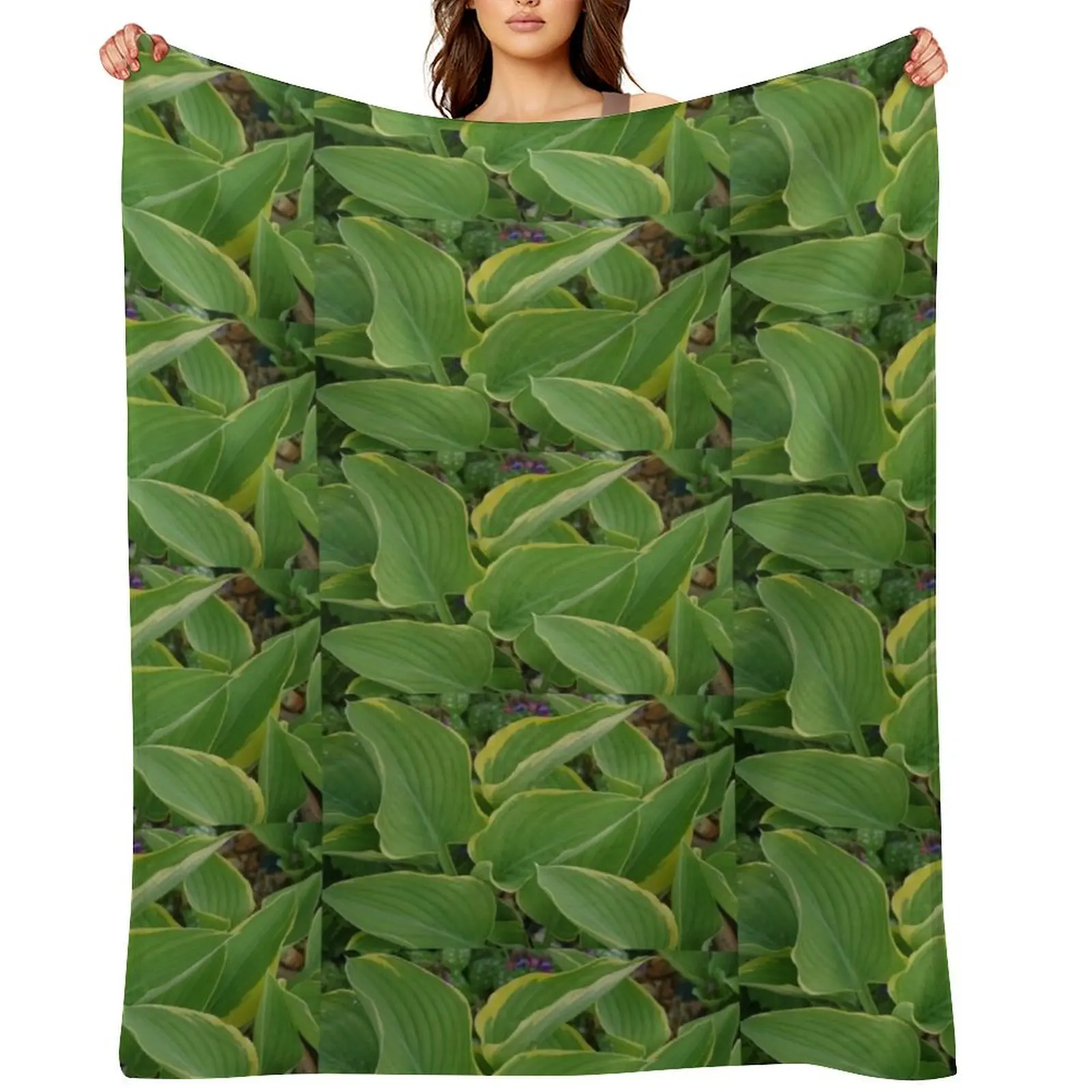 

Hosta Throw Blanket bed plaid Flannel Fabric Custom Nap Blankets