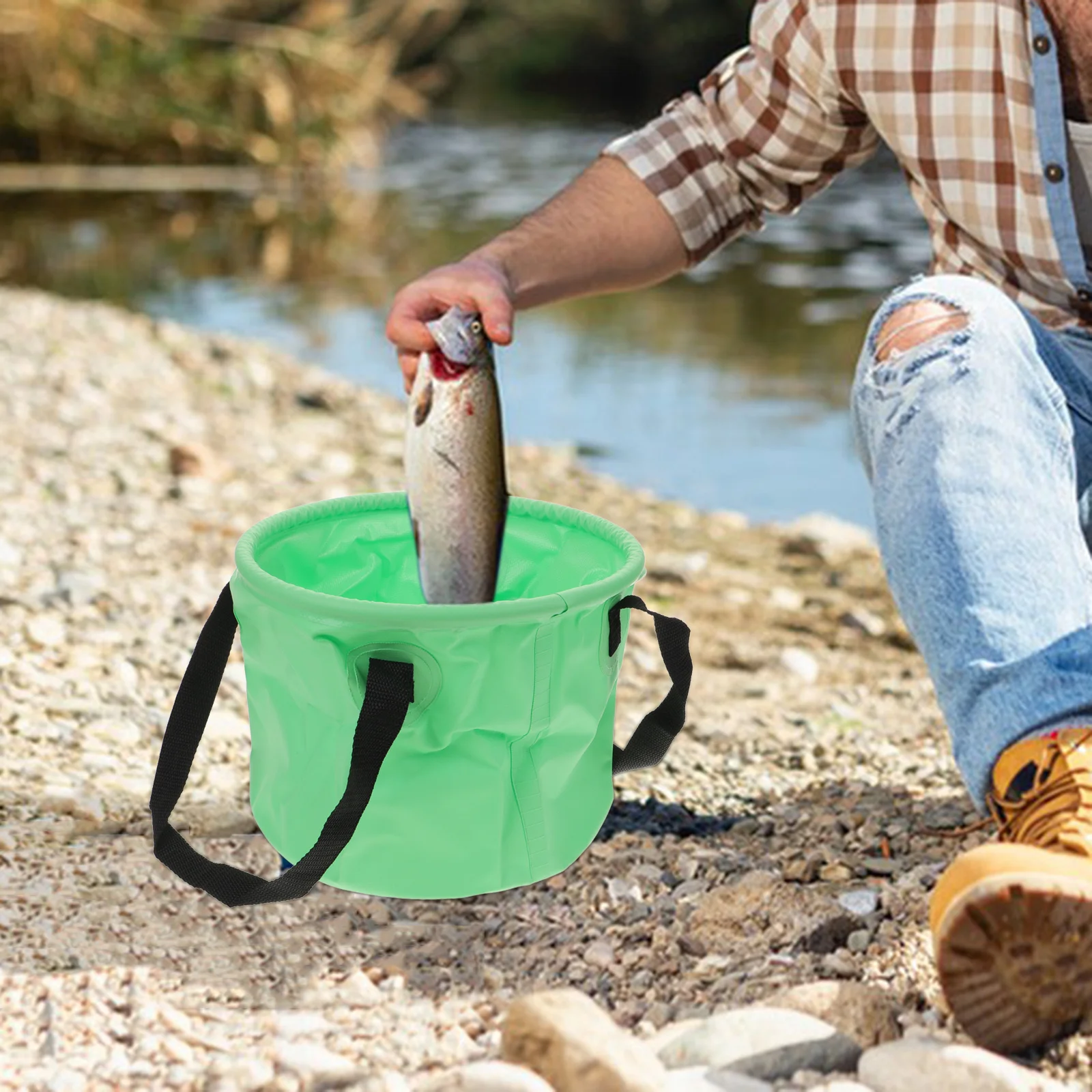 1 قطعة 10L في الهواء الطلق طوي دلو المحمولة مقاوم للماء خفيفة الوزن التخييم التنزه السفر الكلب السلطانية التفاح قطف سلة قابلة للطي