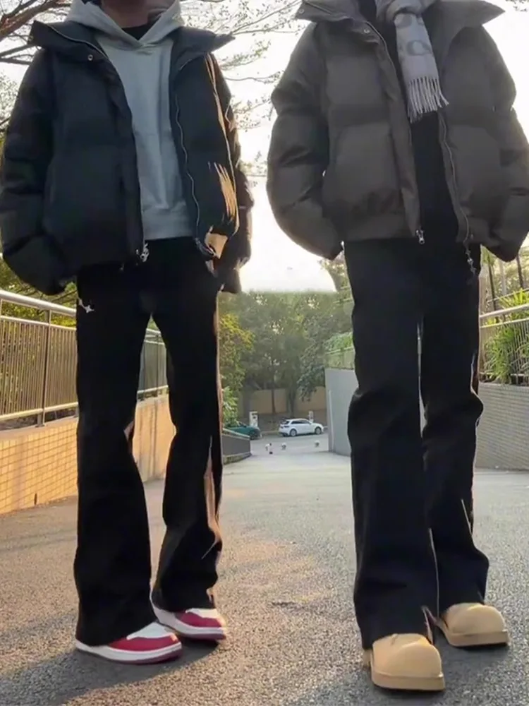 

Cleanfit Men's Bla Elastic Denim Jeans High Street American Vibe Slim Straight Micro Flare Jeans Spring Autumn Wear