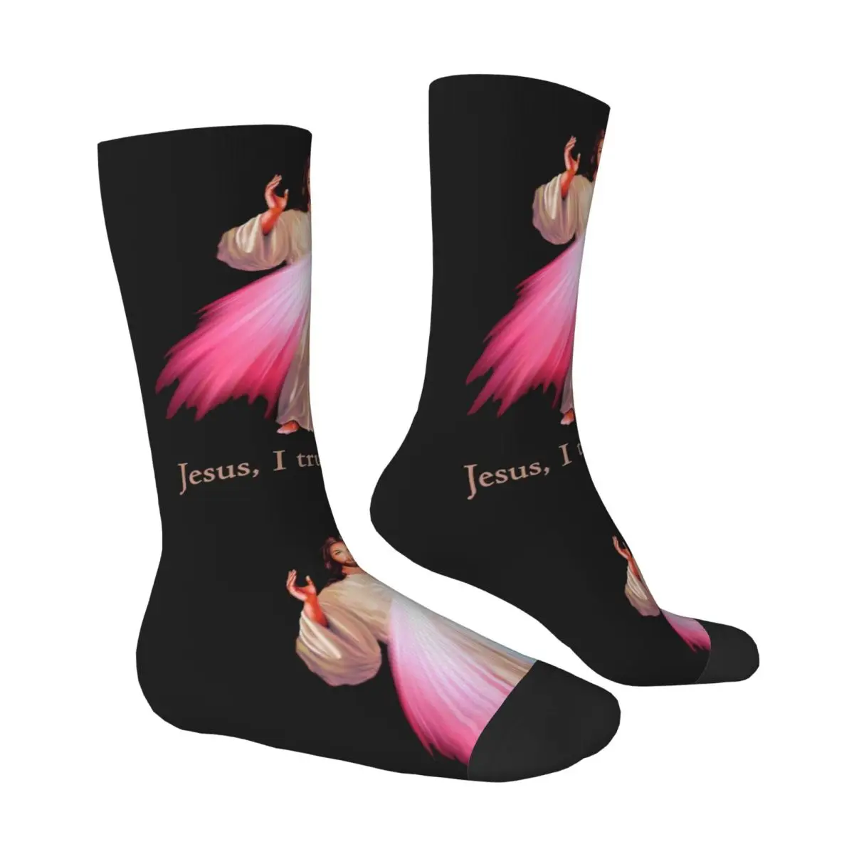 Gesรน I Trust You calze adulti uomo cattolico santo gesรน cristo calzini divertenti calzini autunno Outdoor antiscivolo regalo