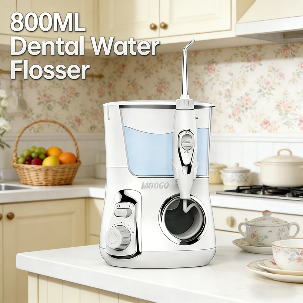 

10 Modes Electric Countertop Water Flosser, 800ML Large Capacity Oral Irrigator, Household Teeth Care Tool for Daily Hygiene