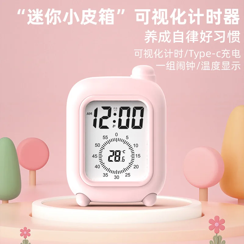 Mini Suitcase, Self Disciplined Visual Timer, Small Alarm Clock, Children's Learning Specific Timer Manager, Alarm Clock