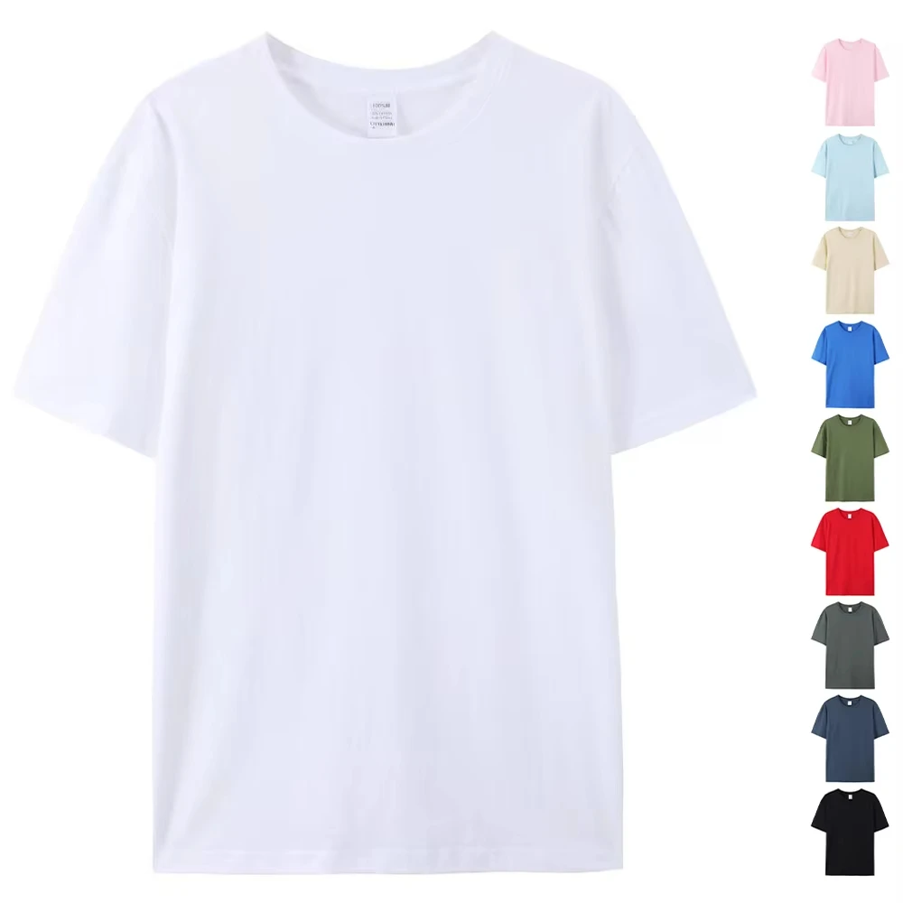 T-shirt Unisex 100% Cotone Bianco di Alta Qualità con Collo Rotondo, Maglietta per Uomo, Tee Shirt Homme, Coton Franela De Algodon
