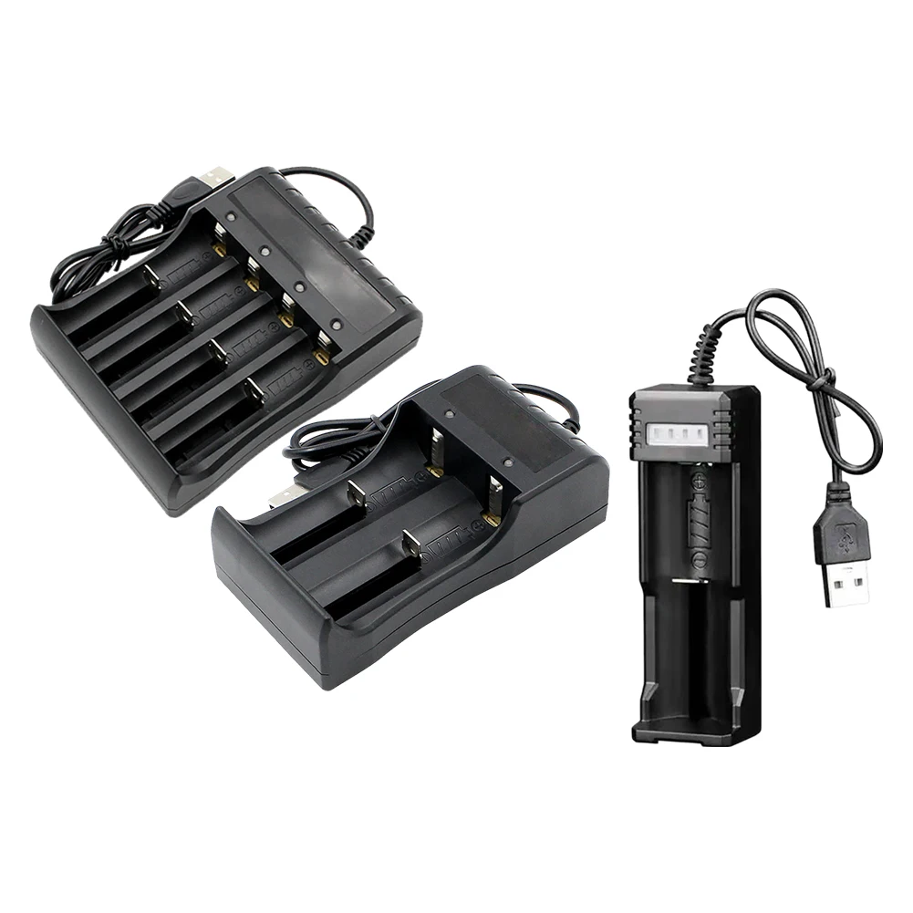Компактное зарядное устройство USB для зарядки с двумя слотами для 14500 и других литий-ионных аккумуляторов с индикаторной подсветкой